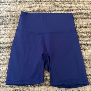 High-Waist Athletic Bike Shorts - Royal Blue